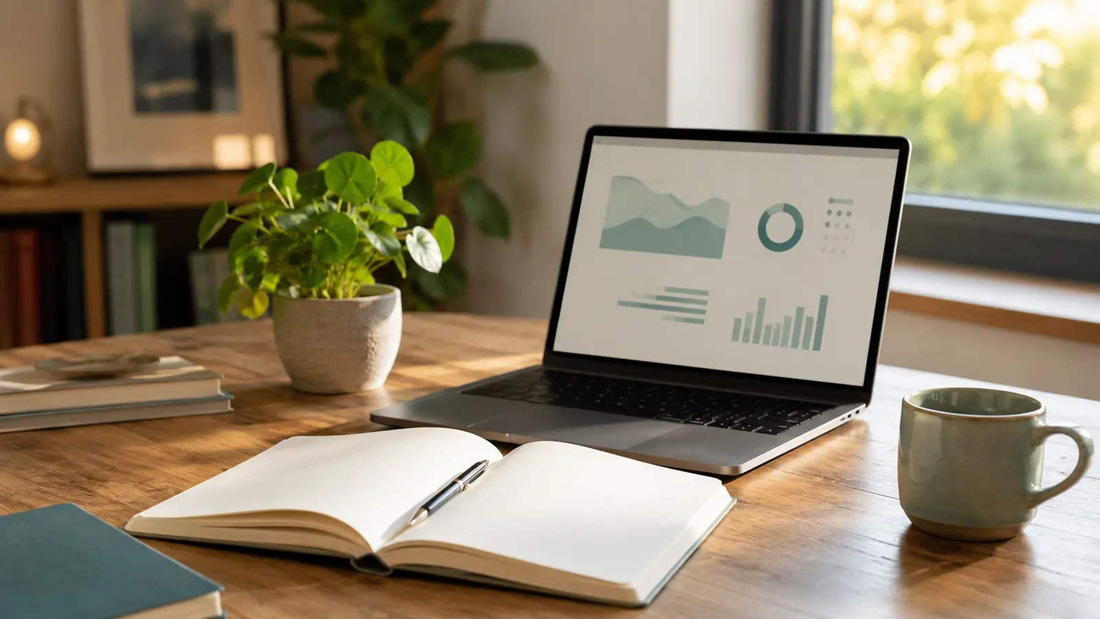 Notebook and laptop representing practical online business and personal growth guides